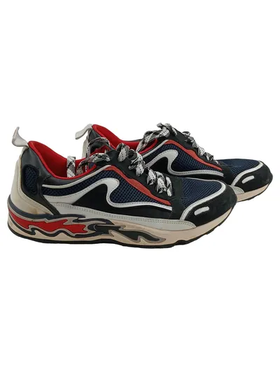 SANDRO Paris Herren Sneaker Low Blau Rot Gr. 39 Streetwear Flame
