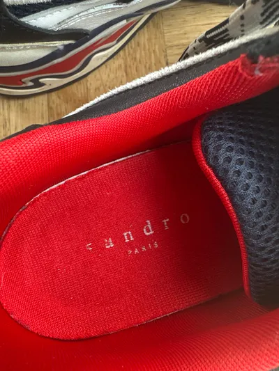 SANDRO Paris Herren Sneaker Low Blau Rot Gr. 39 Streetwear Flame