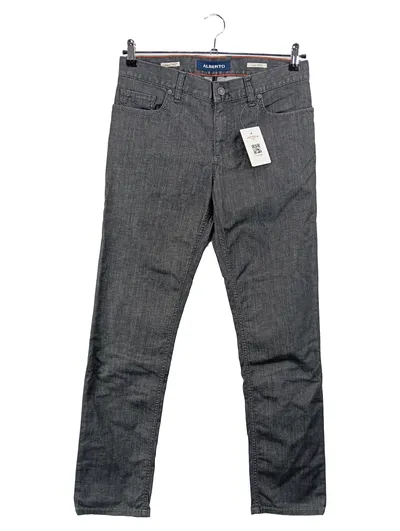 Alberto Herren Jeans Slim Fit Grau W32 Baumwolle Stretch