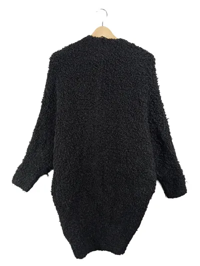 SET Damen Strickjacke Cardigan Gr. 36 S Schwarz Oversized Strukturmuster
