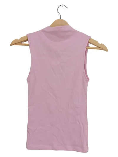 Zara Damen Pullunder Top Rosa Gr. 36 S Rollkragen Ärmellos Basic