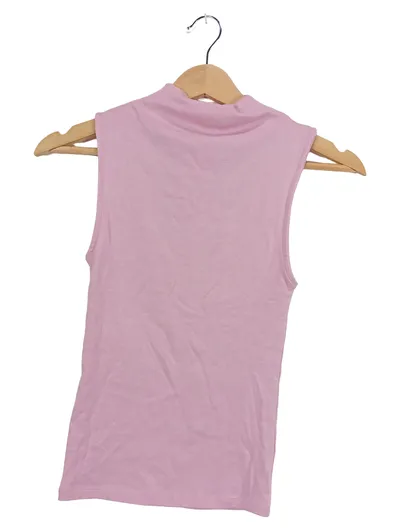 Zara Damen Pullunder Top Rosa Gr. 36 S Rollkragen Ärmellos Basic