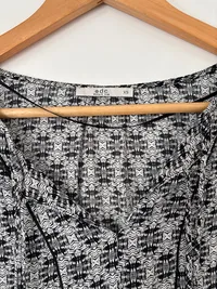 edc by Esprit Damen Bluse Ethno Muster 3/4 Arm Viskose Schwarz Gr. XS 5