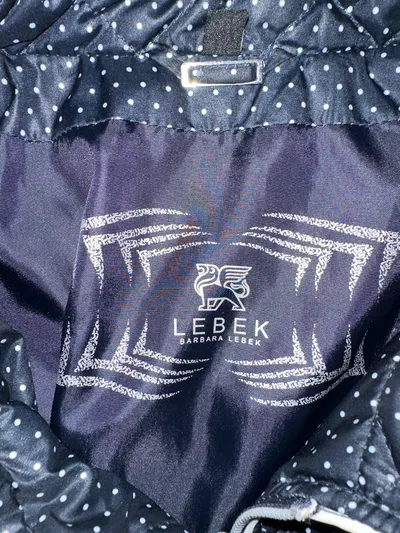 Barbara Lebek Steppjacke Damen Gr. 40 Blau Gepunktet Gesteppt
