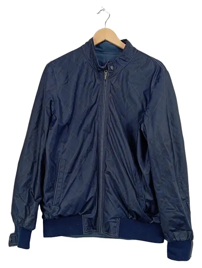 CAMPIONE Herren Bomberjacke Blau Kariert Gr. M Casual Freizeit