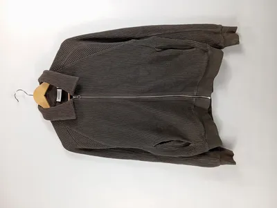 Weekday Herren Sweatjacke Braun Gr. 46, S Baumwolle Rippstrick Reißverschluss