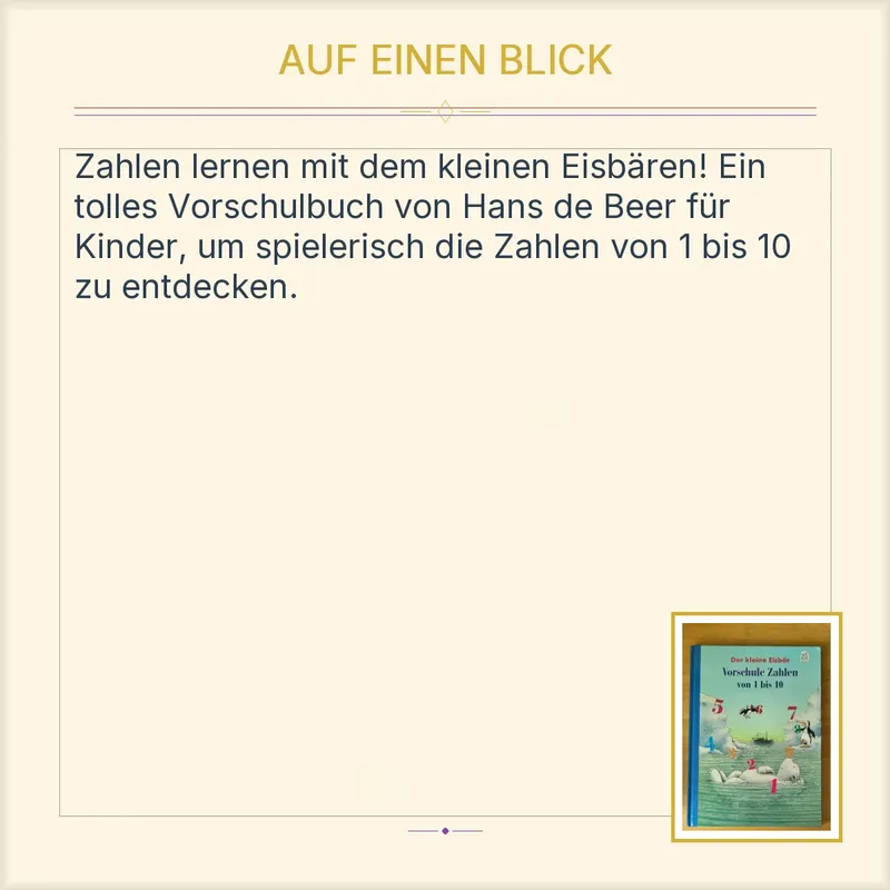 Der kleine Eisbär Vorschule Zahlen von 1 bis 10 Hans de Beer Kinderbuch 2