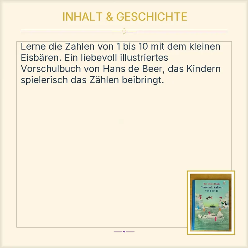 Der kleine Eisbär Vorschule Zahlen von 1 bis 10 Hans de Beer Kinderbuch 3