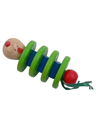 HABA Nachziehspielzeug Raupe Holz Mehrfarbig Motorikspielzeug 11 cm