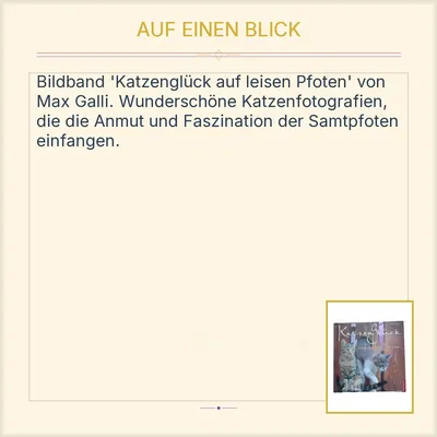 Premio Katzenglück auf leisen Pfoten Bildband Max Galli Katzen Fotografie