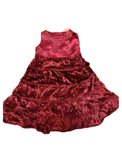 OUTFIT festliches Kleid Kinder Gr. 98, 104 Pink Herz-Applikationen
