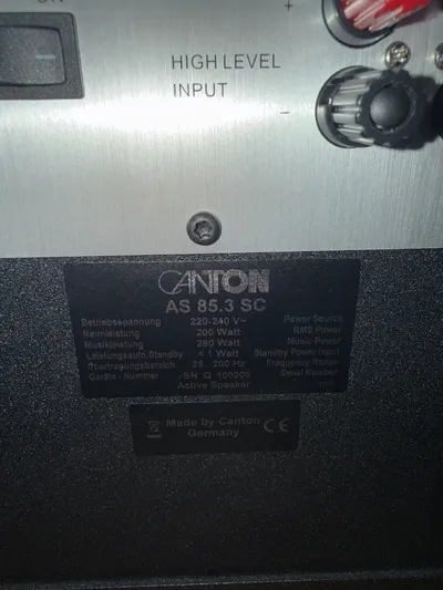 Canton AS 85.3 SC Aktiver Subwoofer Schwarz 200W RMS 280W Musikleistung