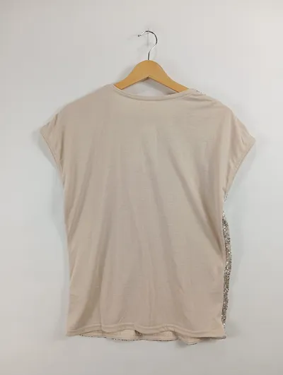 BELOVED Damen Abendkleid Gr. 36 S Silber Pailletten Festlich Kurzarm