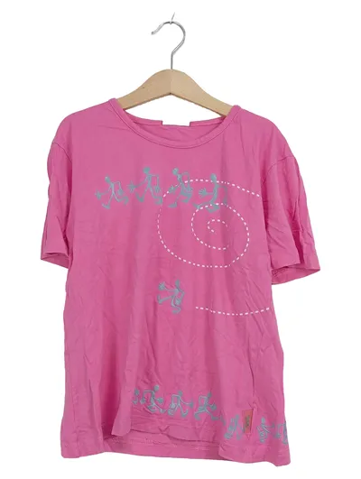 Crash One Kinder T-Shirt Gr. 164 Pink Grafik Print Kurzarm Viskose