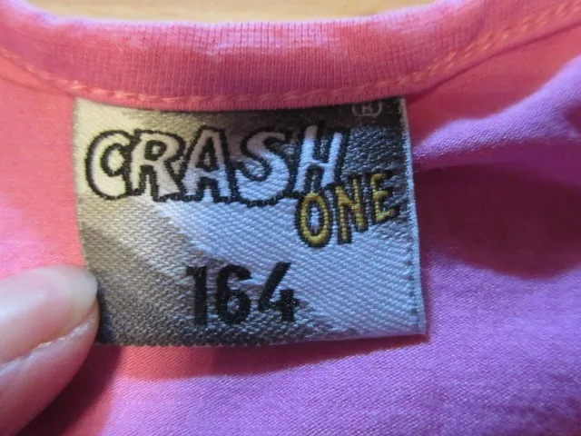 Crash One Kinder T-Shirt Gr. 164 Pink Grafik Print Kurzarm Viskose 5