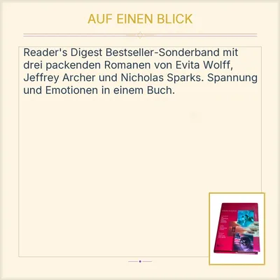 Reader's Digest Auswahlbücher Bestseller-Sonderband Evita Wolff Jeffrey Archer