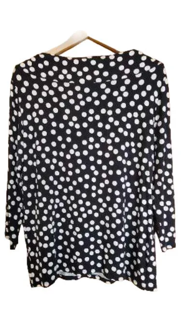 Betty Barclay Damen Bluse Gr. 42/XL Polka Dots Blau Weiß Viskose