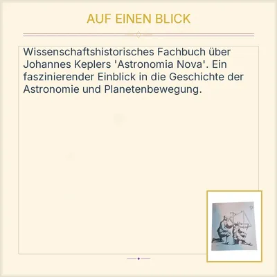Astronomia Nova Johannes Kepler Wissenschaftshistorisches Fachbuch Sachbuch
