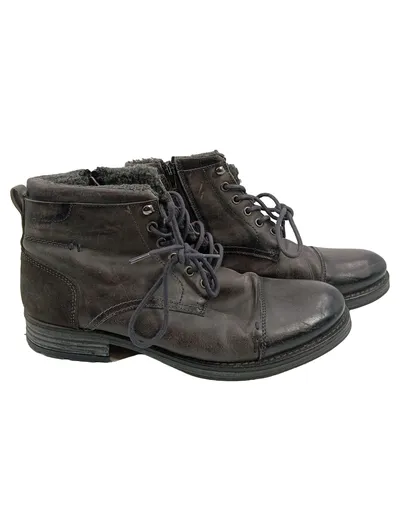 Oliver Jacob Herren Stiefel Schnürstiefel Schwarz Leder Gr 44 Winter