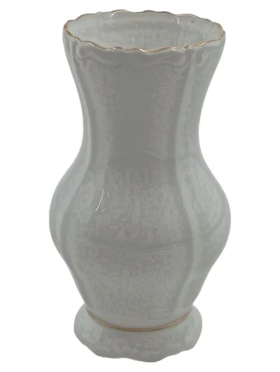 Weimar Porzellan Vase Weiß Goldrand Klassisch 13cm