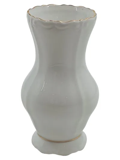 Weimar Porzellan Vase Weiß Goldrand Klassisch 13cm