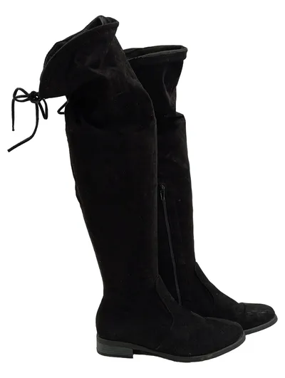 Claudia Ghizzani Damen Overknee Stiefel Textil Schwarz Gr. 38