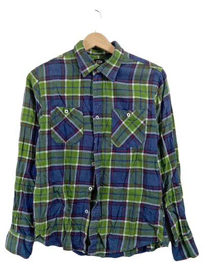 Fishbone Herren Hemdbluse Karohemd Mehrfarbig Gr. 46 S Casual Langarm