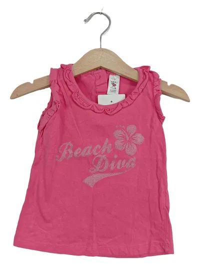 C&A Baby Club Mädchen T-Shirt Pink Gr. 86 Beach Diva Ärmellos
