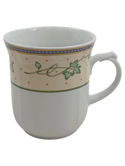 Seltmann Weiden Kaffeetasse Efeu Dekor Porzellan Weiß 250ml