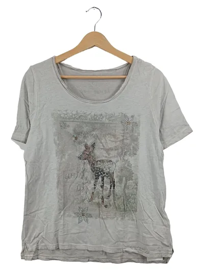 Six-O-Seven T-Shirt Damen Gr. 38 M Grau Reh Motiv Strass Casual