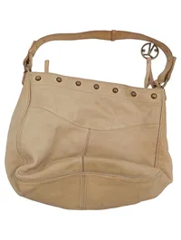 Coccinelle Umhängetasche Damen Leder Beige Nieten Groß 2