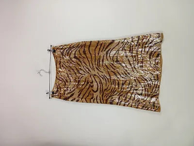 ESCADA A-Linienrock Pailletten Zebra Muster Gold Gr. 40 Seide