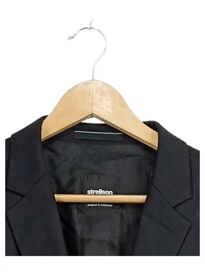 Strellson Herren Sakko Schwarz Gr. 25 (50, L) Klassisch Business Wolle
