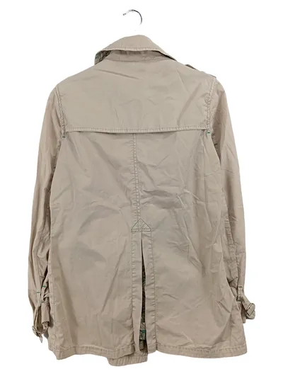 Ganesh Damen Sweatjacke Trenchcoat Beige Gr. 40 L Baumwolle Klassisch