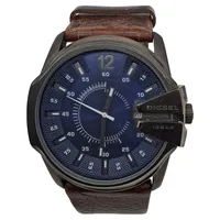 Diesel Herren Armbanduhr DZ-1618 Lederarmband Blau Casual 1