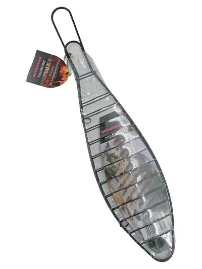 EUROHOME Fischbräter Grillguthalter Schwarz 40x9cm Antihaftbeschichtung