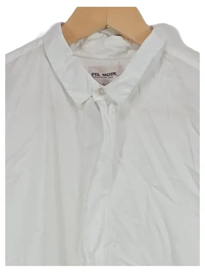 FIL NOIR Damen Bluse Hemd Gr. 40 L Weiß Langarm Baumwolle Casual
