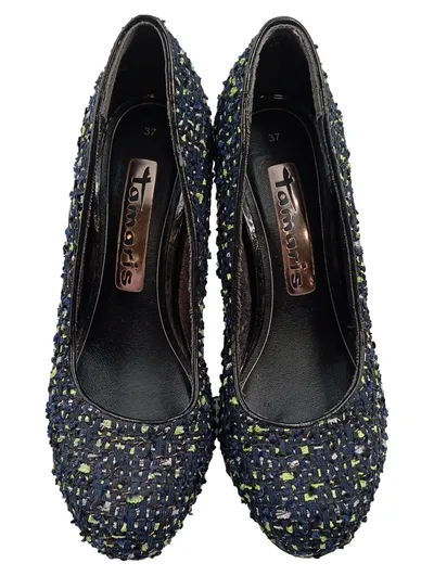 Tamaris Damen Pumps Tweed-Optik Mehrfarbig Gr. 37 Elegant Absatzschuhe