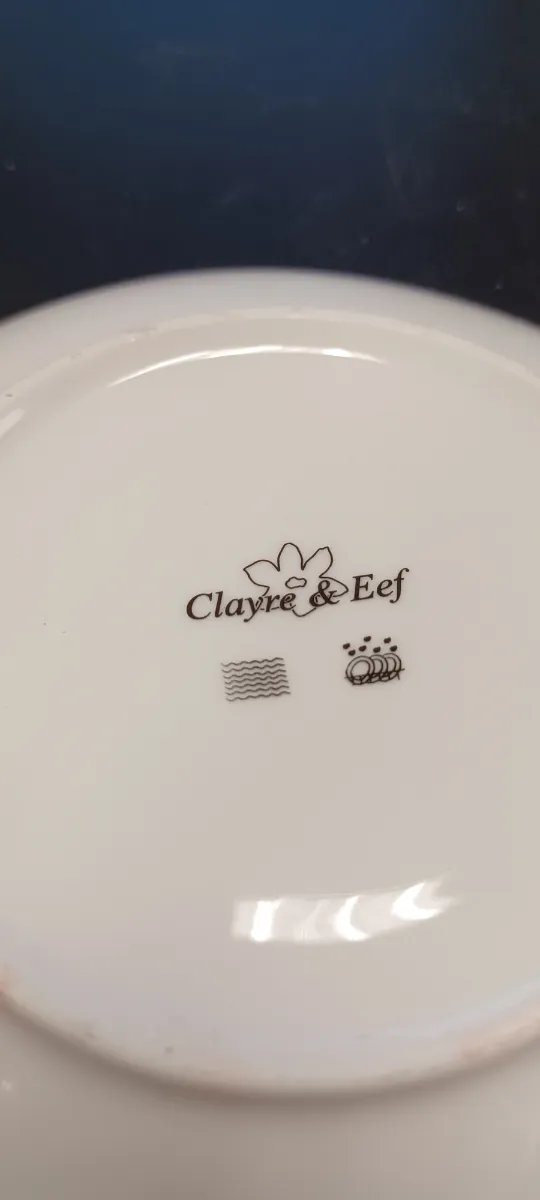 Clayre & Eef Unterteller Porzellan Weiß 15 cm Klassisch 3