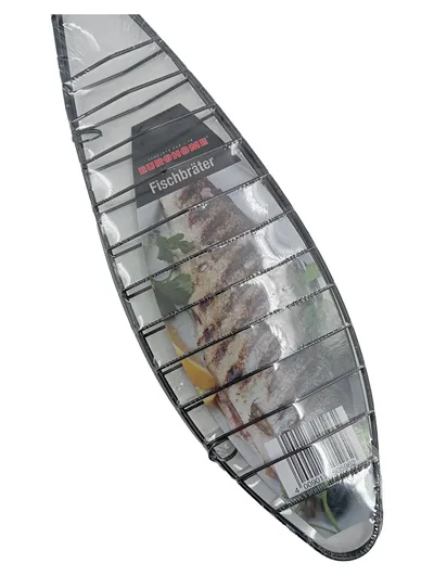 EUROHOME Fischbräter Grillguthalter 40x9cm Antihaftbeschichtung Schwarz