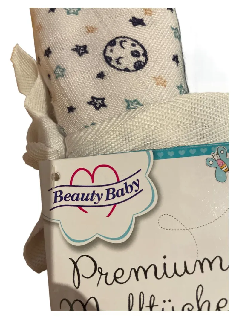 Beauty Baby Pucktuch 2er Set Bambus Sterne Mehrfarbig 80 cm 2