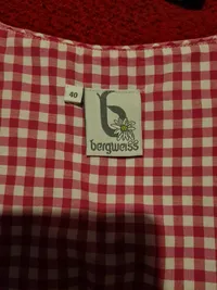Bergweiss Trachten Damen Trachtenweste Mieder Gr. 40 Pink Punkte Baumwolle 2