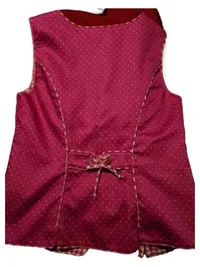 Bergweiss Trachten Damen Trachtenweste Mieder Gr. 40 Pink Punkte Baumwolle 3