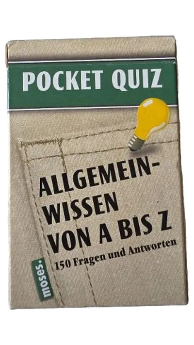 moses. Pocket Quiz Allgemeinwissen von A bis Z 150 Fragen Antworten Kartenspiel