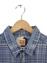 BOSS Orange Herren Freizeithemd Kariert Blau Gr. 52 XL Langarm Casual 3