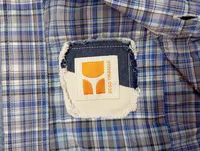 BOSS Orange Herren Freizeithemd Kariert Blau Gr. 52 XL Langarm Casual 4