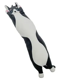 Flo's Toys Kuscheltier Katze Lang Plüschtier Kissen Schwarz Weiß 54cm 1
