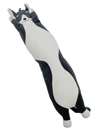 Flo's Toys Kuscheltier Katze Lang Plüschtier Kissen Schwarz Weiß 54cm