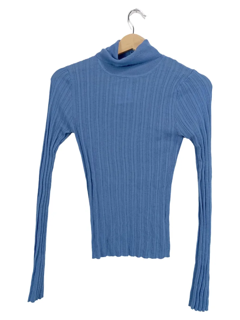 ASOS Design Damen Rollkragenpullover Strickpullover Blau Gr. 36 Basic 1