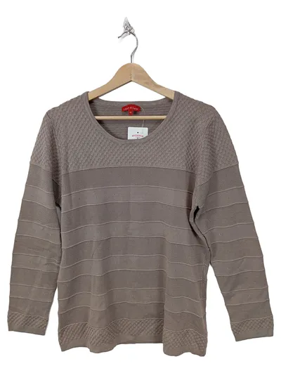 Laura di Sarpi Damen Pullover Braun Gr. 42 XL Strukturmuster Casual